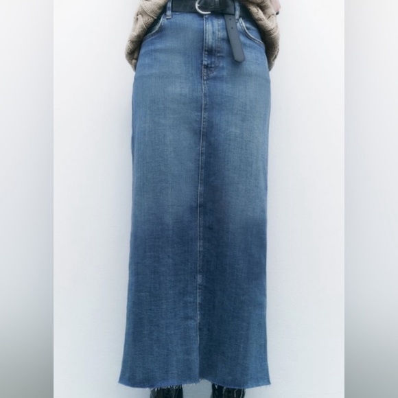 SOLD - Zara Maxi Denim Skirt - Picture 4 of 8